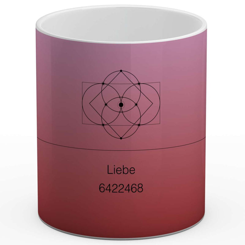 Malkiel Dietrich Kunstdruck Tasse / 325 ml Liebes Energie - Zahlencode Projektion