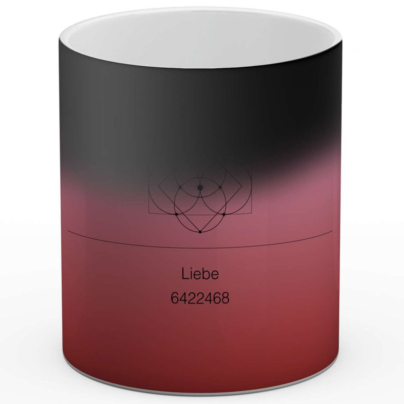 Malkiel Dietrich Kunstdruck Tasse / 325 ml (Thermoeffekt) Liebes Energie - Zahlencode Projektion
