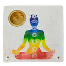 Räucherstäbchenhalter mit drei Motiven in den Chakra-Farben (8x8cm)