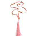 Linda Giese Halskette Mala Gebetskette Bergkristall & Rhodochrosit "Lebenslust"