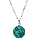 aqasha® Anhänger Malachit (synth.) - Halskette - Kugel (1,4x1,4 cm)