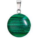aqasha® Anhänger Malachit (Synth) - Halskette - Scheibe (2,1x2,1 cm)