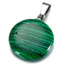 aqasha® Anhänger Malachit (Synth) - Halskette - Scheibe (2,1x2,1 cm)