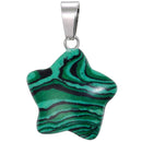 aqasha® Anhänger Malachit (synth.) - Halskette - Stern (1,9x1,9 cm)