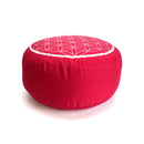 aqasha® Deko Meditationskissen Blume des Lebens, rot/silber