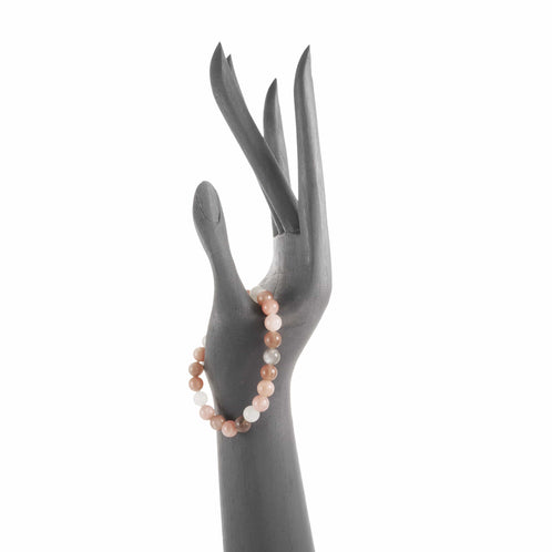 aqasha® Mondstein - Armband - Kugeln (Kugel-Ø: 8 mm)