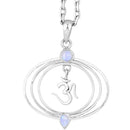 aqasha® Anhänger Om Anhänger - Regenbogen-Mondstein