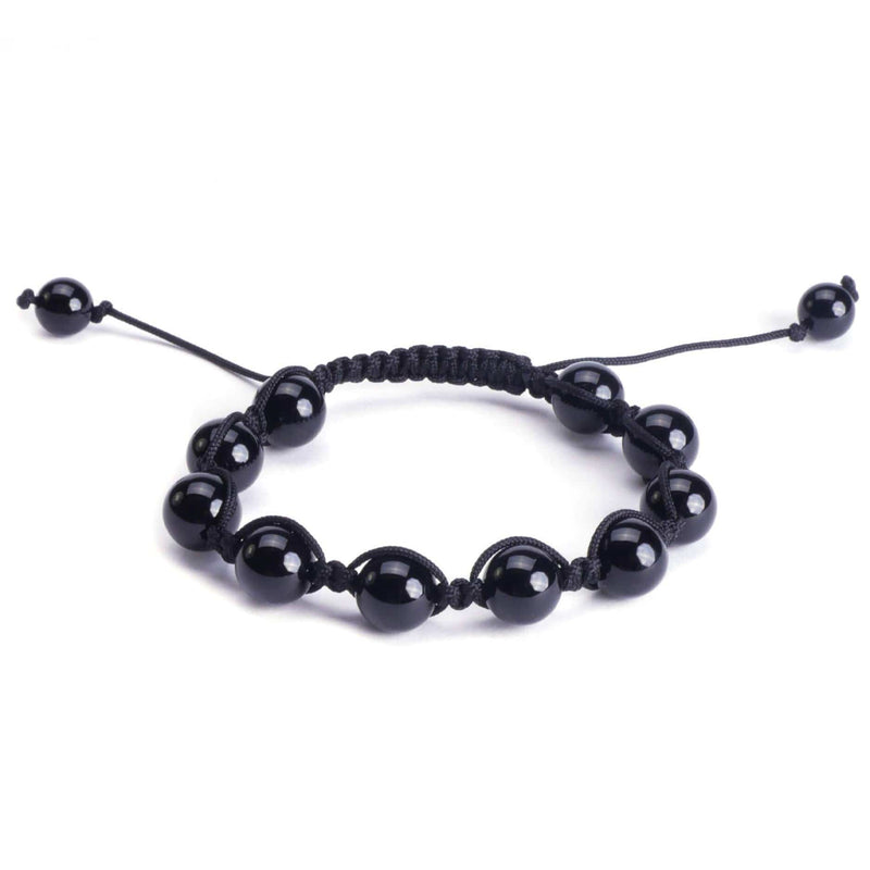 aqasha® Armband Onyx - Armband - handgeknüpft, Perlen (0,8 cm)