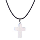 aqasha® Anhänger Opalglas (synth.) - Halskette - Kreuz (2,5x1,8 cm)