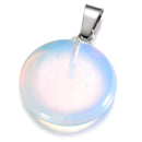 aqasha® Anhänger Opalglas (synth.) - Halskette - Scheibe (2,1x2,1 cm)