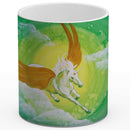 Sonja Ariel von Staden Kunstdruck Tasse / 325 ml (Variation 1) Pegasusbild: Glückliches Pegasus-Einhorn - Kunstdruck