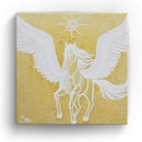 Sonja Ariel von Staden Kunstdruck Leinwand / 20x20 cm Pegasusbild: Goldener Pegasus - Kunstdruck