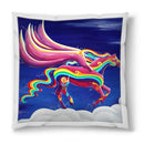 Sonja Ariel von Staden Kunstdruck Kissen / 40x40 cm Pegasusbild: Regenbogen-Pegasus - Kunstdruck