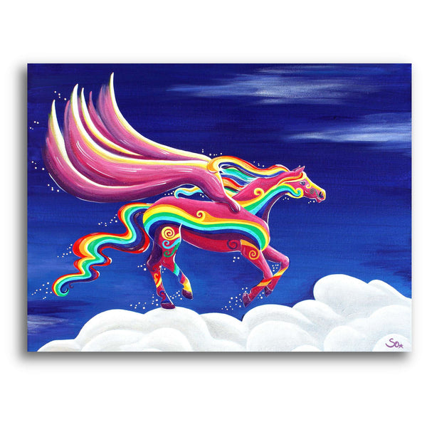 Sonja Ariel von Staden Kunstdruck Pegasusbild: Regenbogen-Pegasus - Kunstdruck