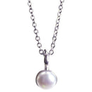 aqasha® Anhänger Perle, Sterlingsilber 925 - Halskette (1,8x0,9 cm)