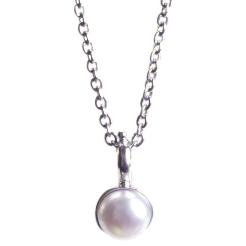 aqasha® Anhänger Perle, Sterlingsilber 925 - Halskette (1,8x0,9 cm)