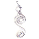 aqasha® Anhänger Perle, Sterlingsilber 925 - Halskette - Spirale (5,3x1,7 cm)