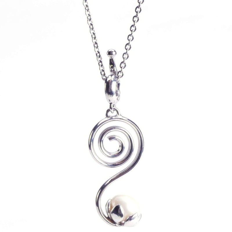 aqasha® Anhänger Perle, Sterlingsilber 925 - Halskette - Spirale (5,3x1,7 cm)