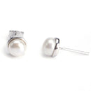 aqasha® Ohrringe Perle, Sterlingsilber 925 - Ohrstecker (1,8x1,2 cm)