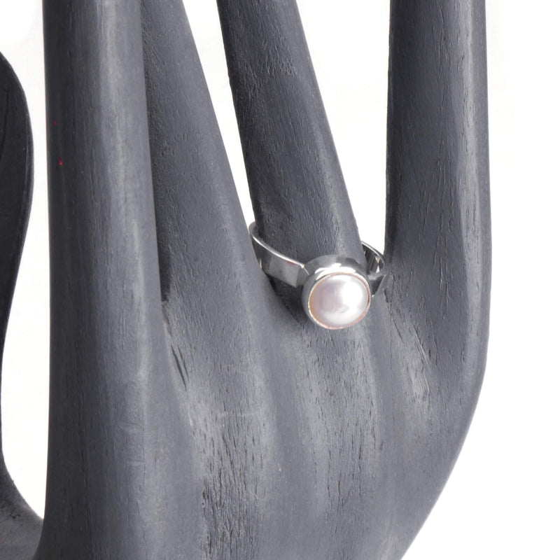 aqasha® Ring Perle, Sterlingsilber 925 - Ring - Größe 53