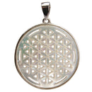 aqasha® Anhänger Perlmutt - Halskette - Blume des Lebens (3x3 cm)