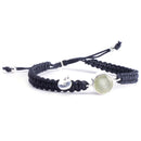 aqasha® Armband Prehnit, Sterlingsilber 925 - Armband - Makramee (0,8 cm)