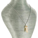 aqasha® Halskette Prisma Anhänger Glas beige "Stein der Naturverbundenheit"