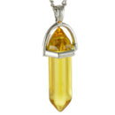 aqasha® Halskette Prisma Anhänger Glas gelbgold "Stein der Toleranz"