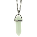 aqasha® Halskette Prisma Anhänger Glas Grün "Seelenstein"