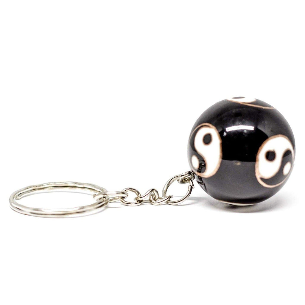 Qi Gong Meridian Schlüsselanhänger Yin & Yang Schwarz