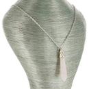 aqasha® Anhänger Quarz rosa - Halskette - Prismatropfen - (5,8x1 cm)