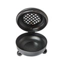 Räucherpfanne für Räucherharz aus Metall, Schwarz mit Holzgriff (Ø 9cm)