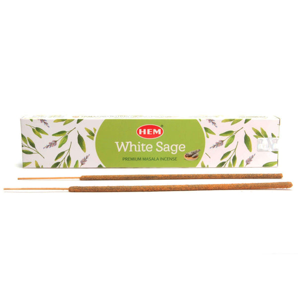 HEM Räucherstäbchen Räucherstäbchen HEM White Sage, 12 Sticks, 22 cm, Brenndauer ca. 45 min, Weißer Salbei Masala