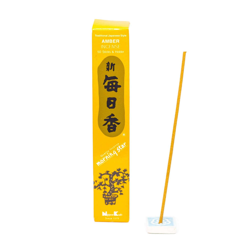 Nippon Kodo Räucherstäbchen Räucherstäbchen Morning Star, Ambra, 50 Sticks, 12 cm, Brenndauer 25 min, Amber