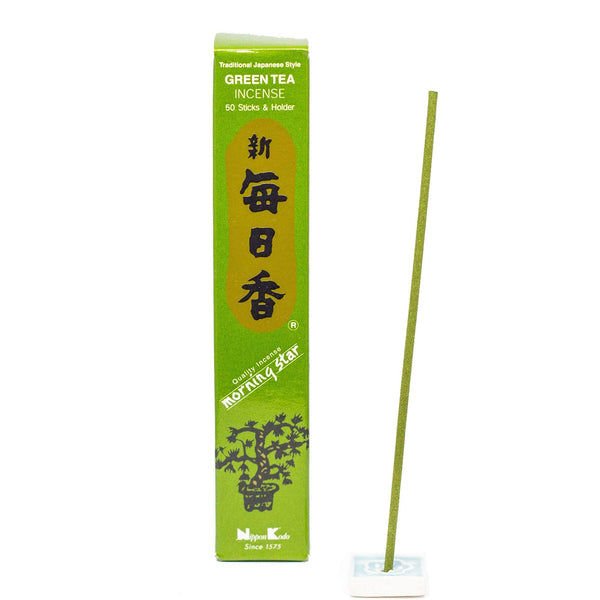 Nippon Kodo Räucherstäbchen Räucherstäbchen Morning Star, Green Tea, 50 Sticks, 12 cm, Brenndauer 25 min., Grüner Tee