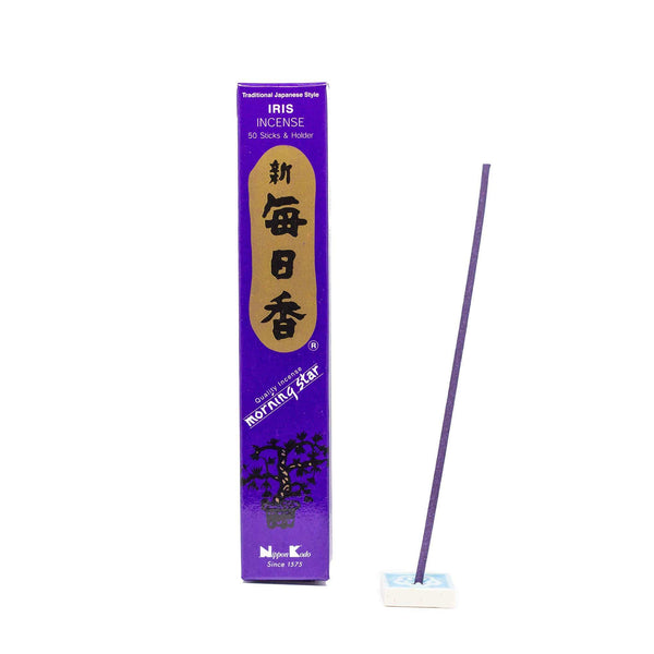 Nippon Kodo Räucherstäbchen Räucherstäbchen Morning Star, Iris, 50 Sticks, 12 cm, Brenndauer 25 min, Schwertlilie