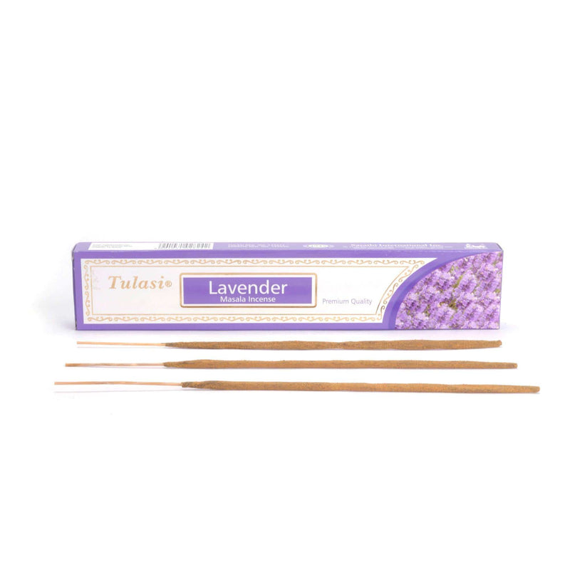 Tulasi Räucherstäbchen Räucherstäbchen Tulasi, Lavender, 12 Sticks, 21 cm, Brenndauer ca. 45 min, Lavendel-Masala