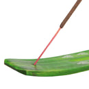 aqasha® Räucherzubehör Räucherstäbchenhalter Brettchen Buddha - Holz - grün