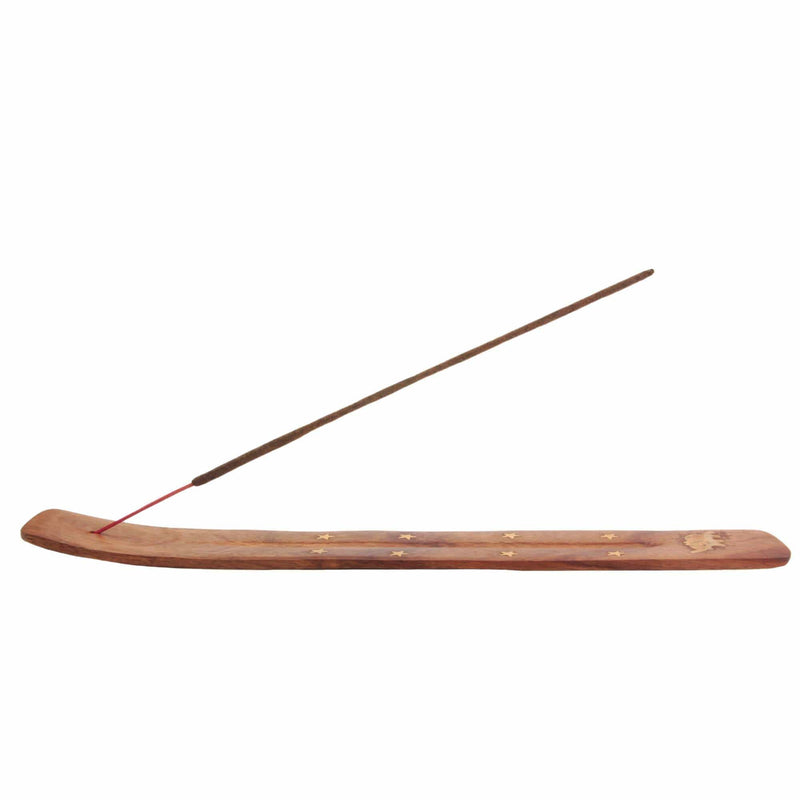 aqasha® Räucherzubehör Räucherstäbchenhalter Brettchen Yin & Yang - Holz - braun