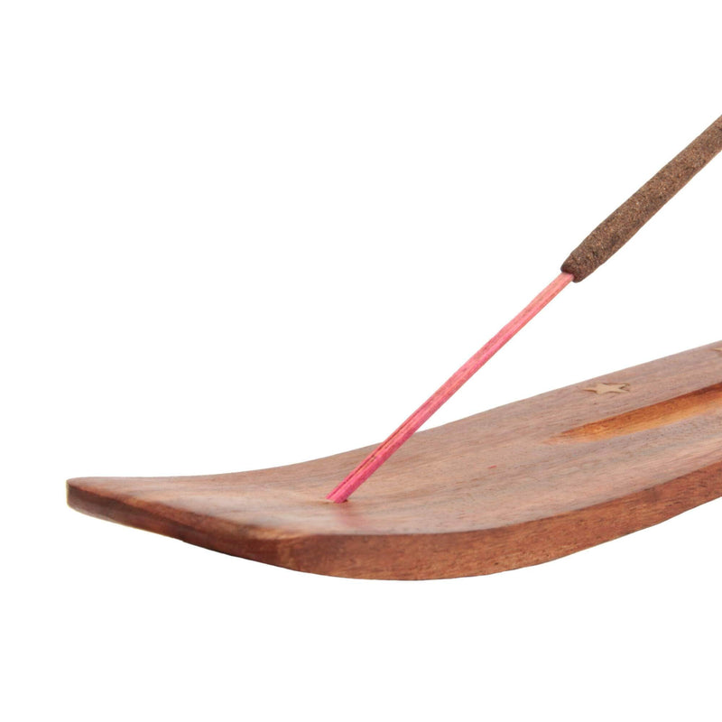 aqasha® Räucherzubehör Räucherstäbchenhalter Brettchen Yin & Yang - Holz - braun