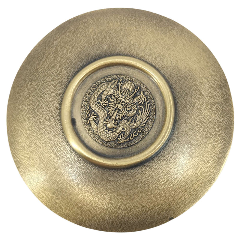 Räucherstäbchenhalter Drache rund aus Zink, bronzefarben (Ø 10cm)