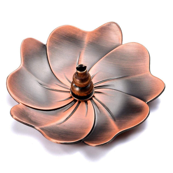 aqasha® Räucherzubehör Räucherstäbchenhalter Lotus kupferfarben