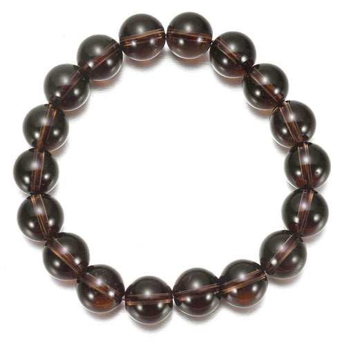 aqasha® Armband Rauchquarz - Armband - Kugeln - (Kugel-Ø: 8 mm)