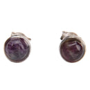 aqasha® Ohrringe Regenbogenfluorit, Sterlingsilber 925 - Ohrstecker (1,8x1,2 cm)