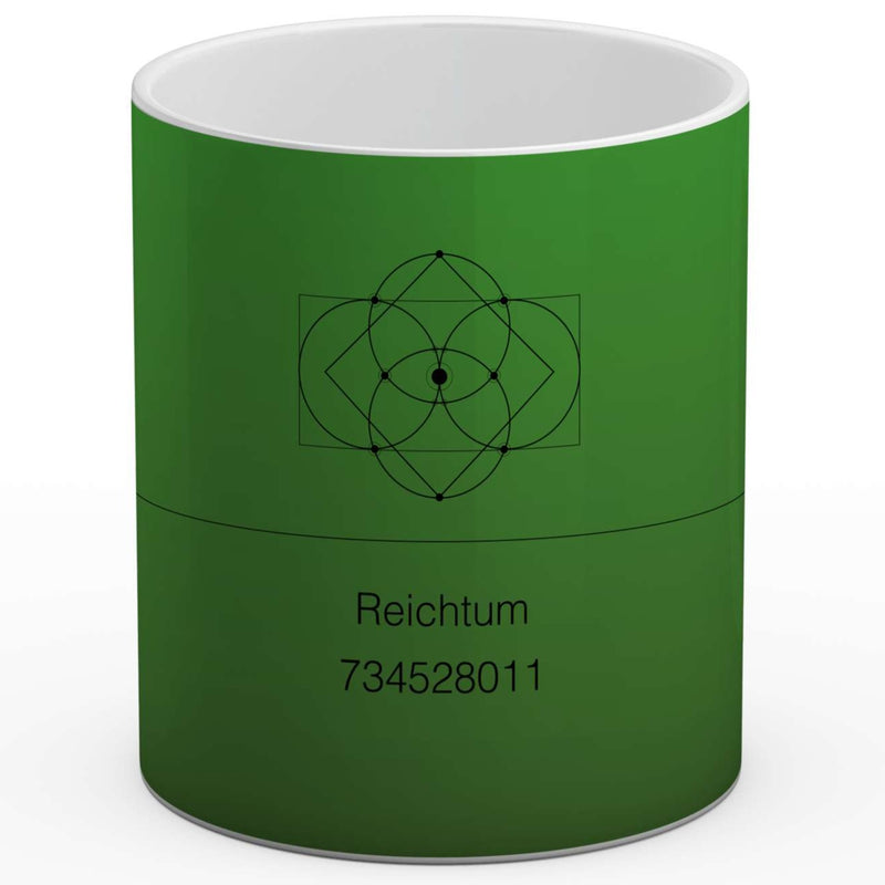 Malkiel Dietrich Kunstdruck Tasse / 325 ml Reichtum Energie - Zahlencode Projektion