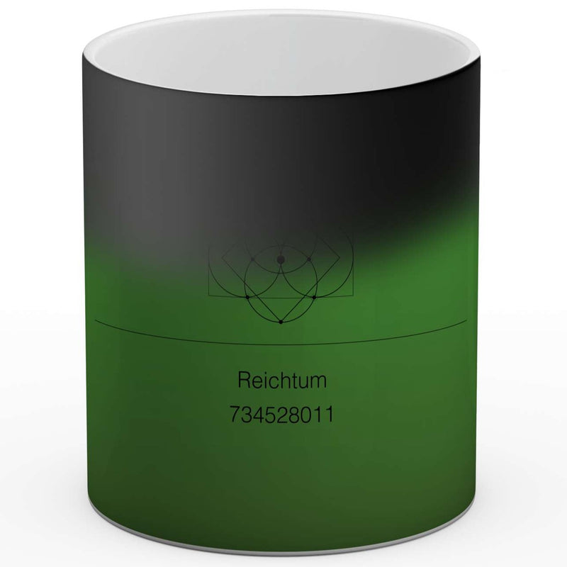 Malkiel Dietrich Kunstdruck Tasse / 325 ml (Thermoeffekt) Reichtum Energie - Zahlencode Projektion