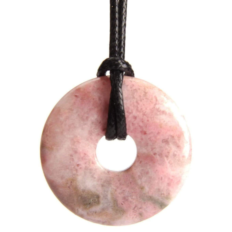 aqasha® Anhänger Rhodonit - Donut für Halskette (4x4 cm)