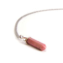 aqasha® Anhänger Rhodonit, Sterlingsilber 925 - Halskette - Stab (3,4x1 cm)