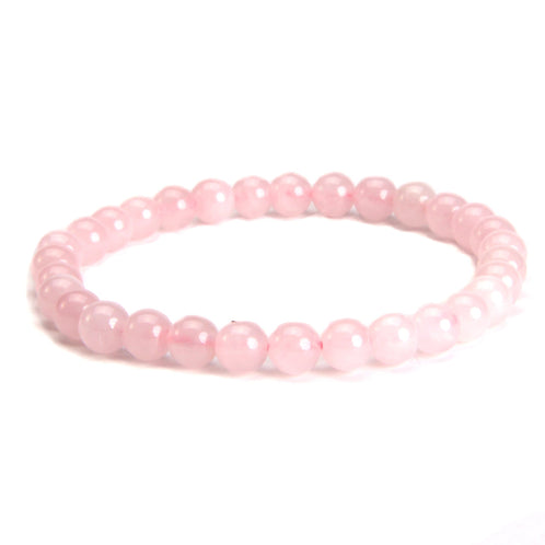 aqasha® Rosenquarz - Armband - Kugeln (0,6 cm)