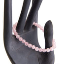 aqasha® Rosenquarz - Armband - Kugeln (0,6 cm)